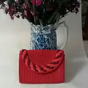 Red Knit Clutch